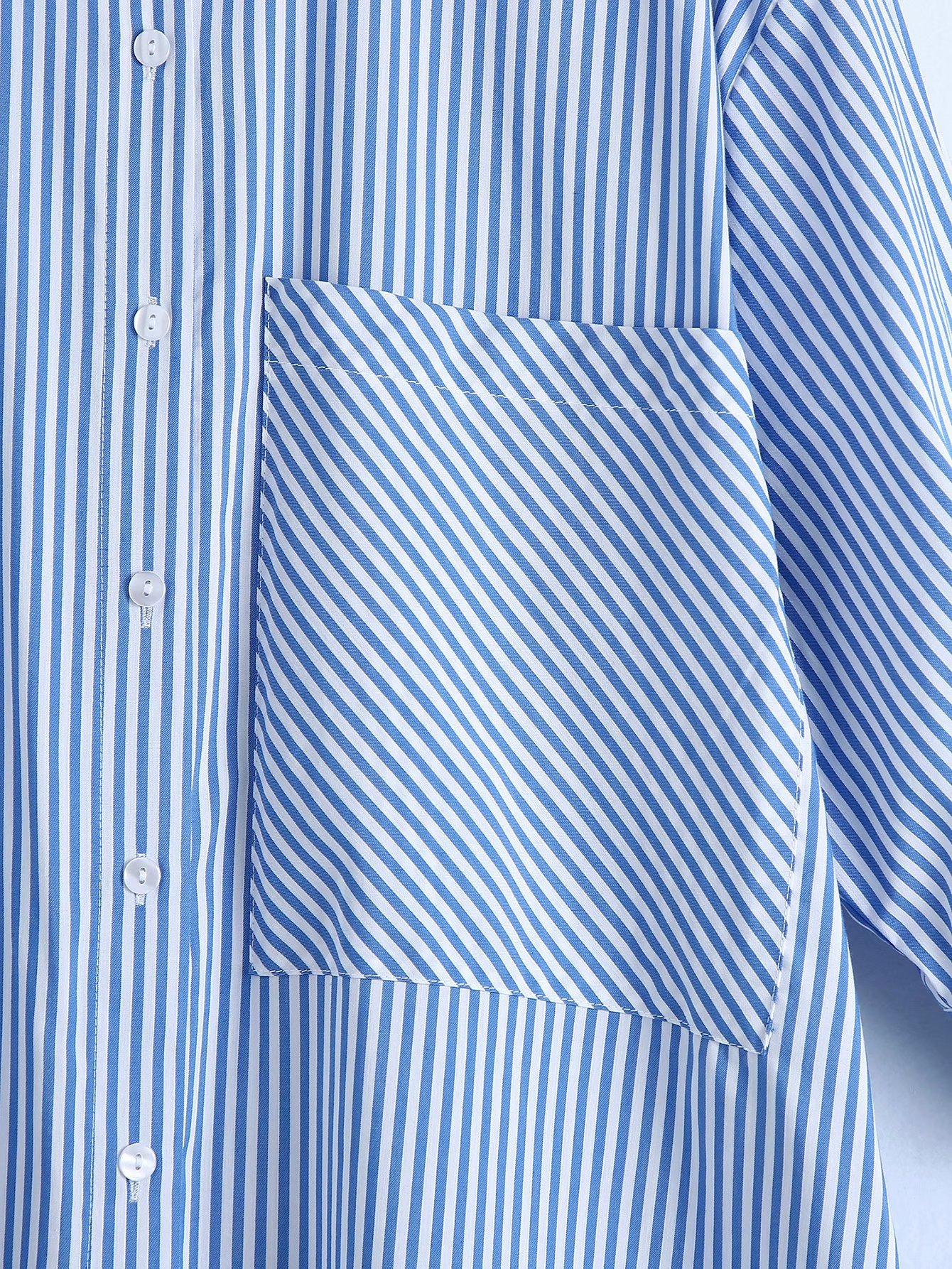 spring loose striped shirt dress  NSAM38946