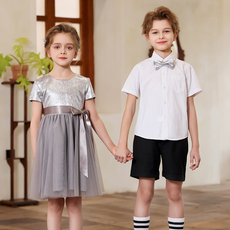 Uniformes de actuación del coro de niños de jardín de infantes para estudiantes de primaria y secundaria, recitación de poesía, discursos, trajes de actuación de danza para niñas