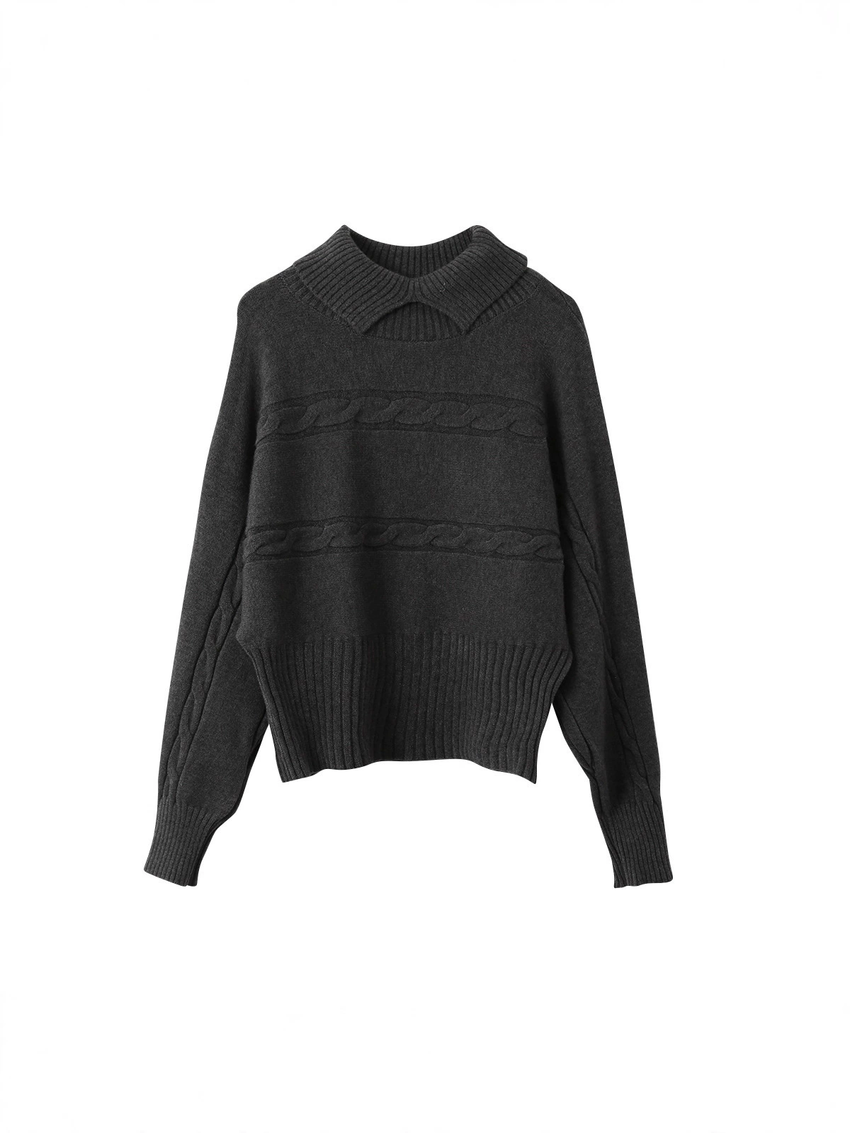 Sweater, winter long-sleeve, high collar