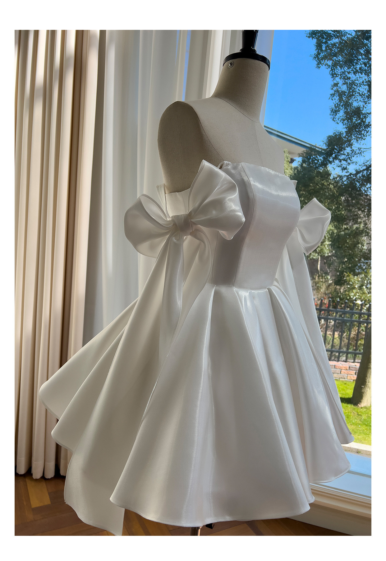 French-style Vintage Bow-tie 2026 New Model, Puffy Skirt, Strapless Mini Dress For Birthday Party_ecoleips.com
