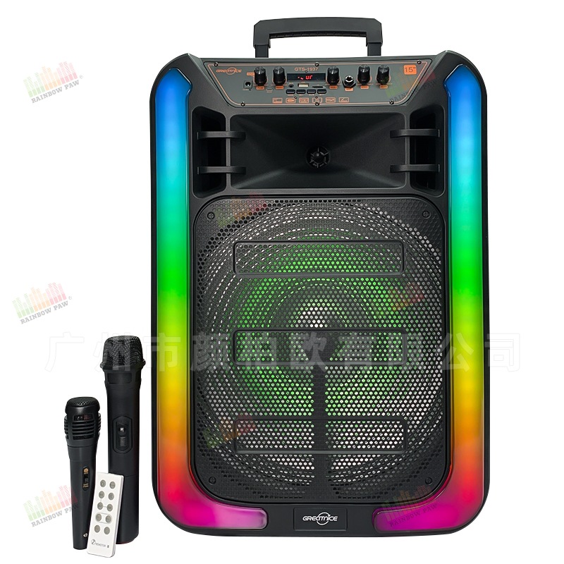 Nuevo altavoz GTS-1937 de Bluetooth de la serie de GTS audio portátil de la tarjeta de 15 pulgadas con el micrófono dual