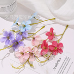 仿真三叉苹果花头家居婚庆花盒装饰假花 汉服diy手工簪花头饰配件