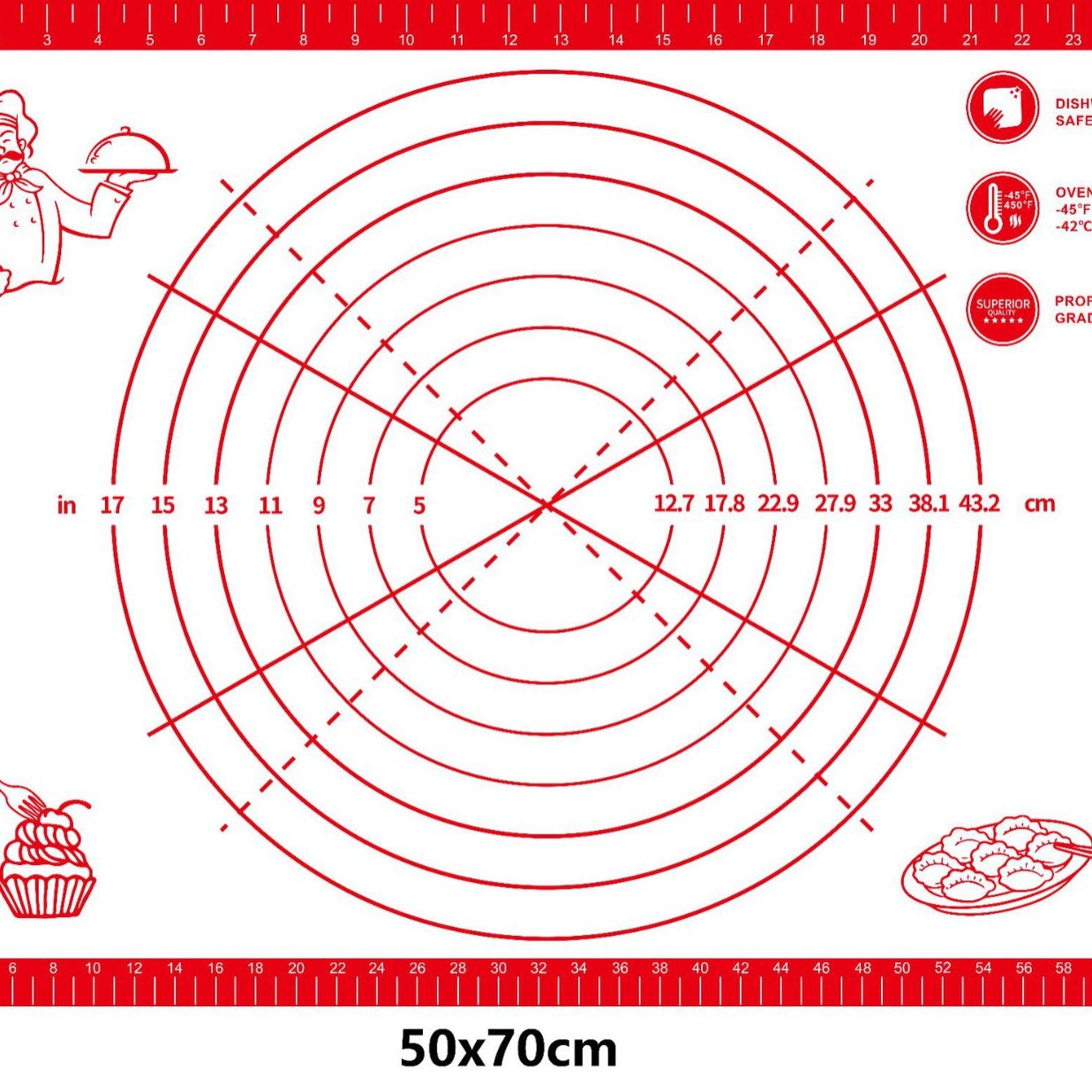 Tapete para amasar de silicona de grado alimenticio, personalizable y grueso, tapete antideslizante para masa para hornear en la cocina del hogar, tabla de cortar grande.