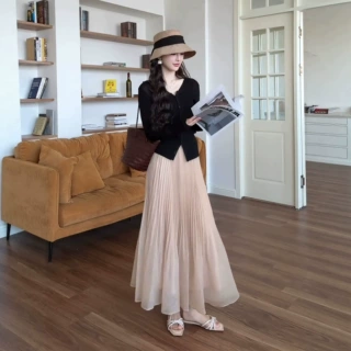 网纱宽松百搭美艳半身蛋糕裙女2026年夏爆款高腰显瘦中长款a字裙