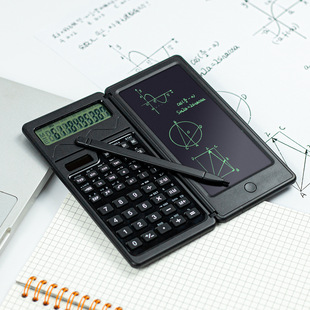 Solar Function Calculator Handwriting Board Portable 10-digit Digital Display Computer with Writing Board Dual Power Supply