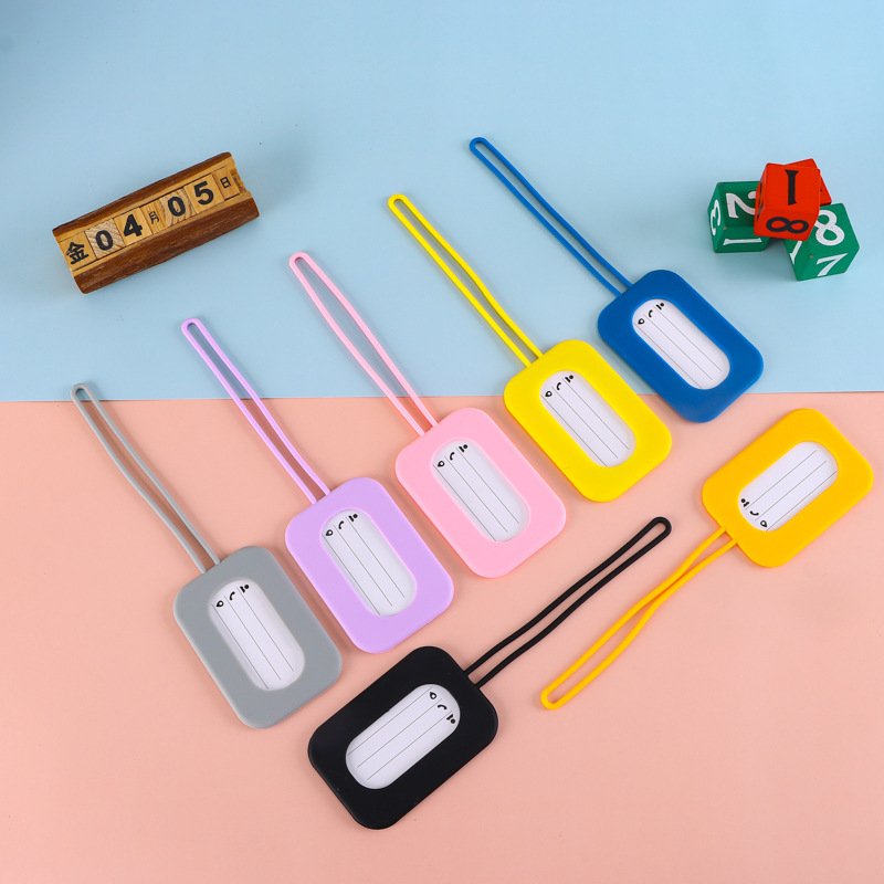 Luggage Tag, Suitcase Identification Tag, Anti-Lost Identification Tag, Solid Color Silicone Name Tag, Travel Suitcase Boarding Tag