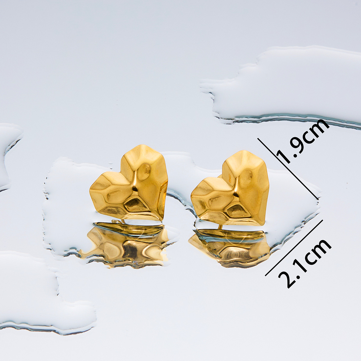 10g Weight 1 Pair Simple Style Geometric Plating Titanium Steel 18K Gold Plated Ear Studs