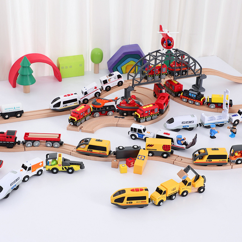 iekool tram combination Series road transport fire rescue scene compatible with Thomas small train