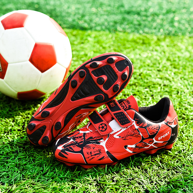 2023 Velcro Infantil Masculino Estudantes Jovens Meninas AG Long TF Unha Quebrada Treinamento Futebol Chuteiras_voghion.com