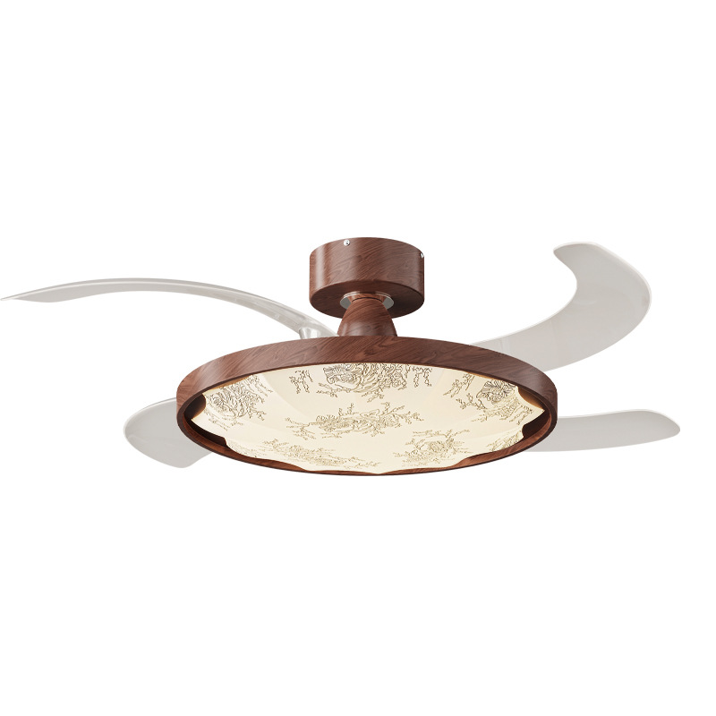 Nueva lámpara de ventilador invisible 2026 estilo medieval sala de estar dormitorio comedor de alto nivel ventilador de techo iluminación integrada 412L image 5