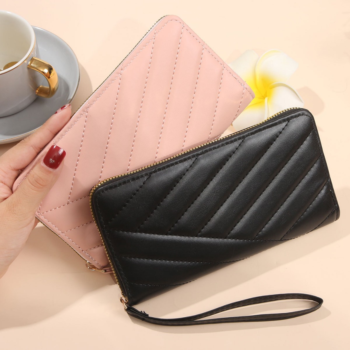 Nuevo bolso de damas con cremallera simple color sólido pequeño bolso de estudiantes fresco gran capacidad