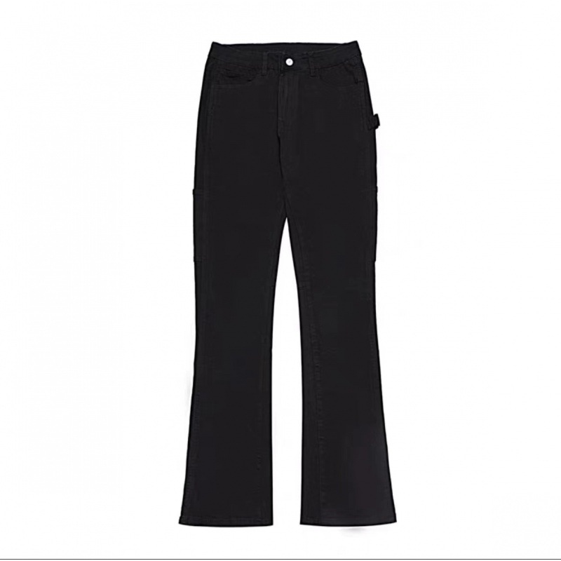 Pantalones Cargo Casuales Rectos Estilo Americano de Poliéster Corte Recto con Bolsillos para Uso Diario