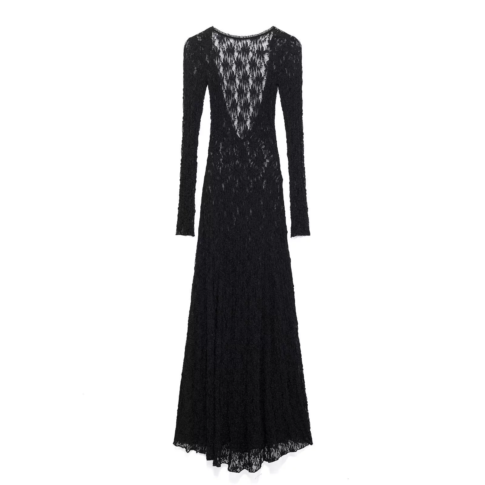 PB & ZA Женское 2025 Новая весна Сексуальное кружевное платье с открытой спиной 1131307