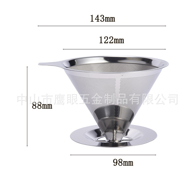 8K Mirror Finish Double-Layer Filter-Free Manual Coffee Funnel Filter Mesh Single/Double Layer Coffee Filter Cold Brew Hand-Brewed Coffee