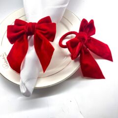 国境を越えた新製品クリスマス蝶ネクタイのナプキンリングベルベットの祝日ナプキンは赤いナプキンリングの卸売りをしている