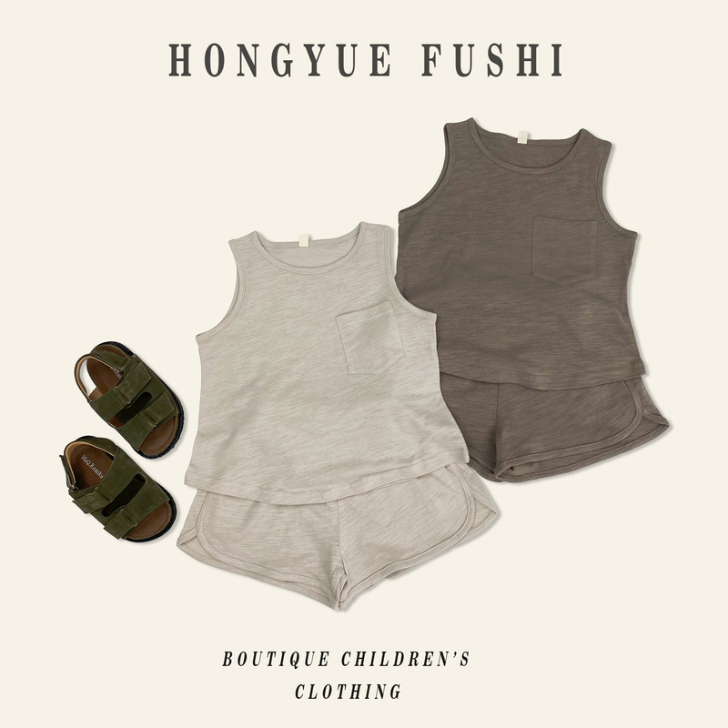 Cool Summer~Baby Vest Suit for Boys and Girls, Sleeveless Tops, Category a Bottoming Undershirt, Camisole Shorts