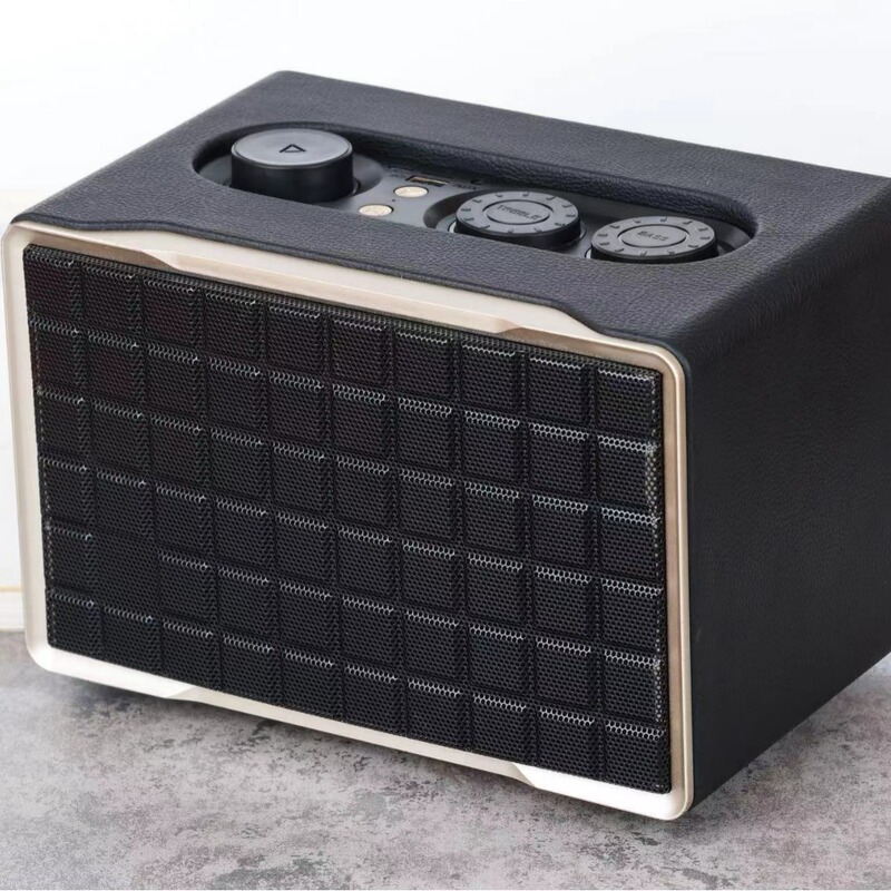 Thailand Wooden Case E-commerce Explosions M28 Bluetooth Speaker Retro Leather high quality HiFi Audio Desktop Speaker