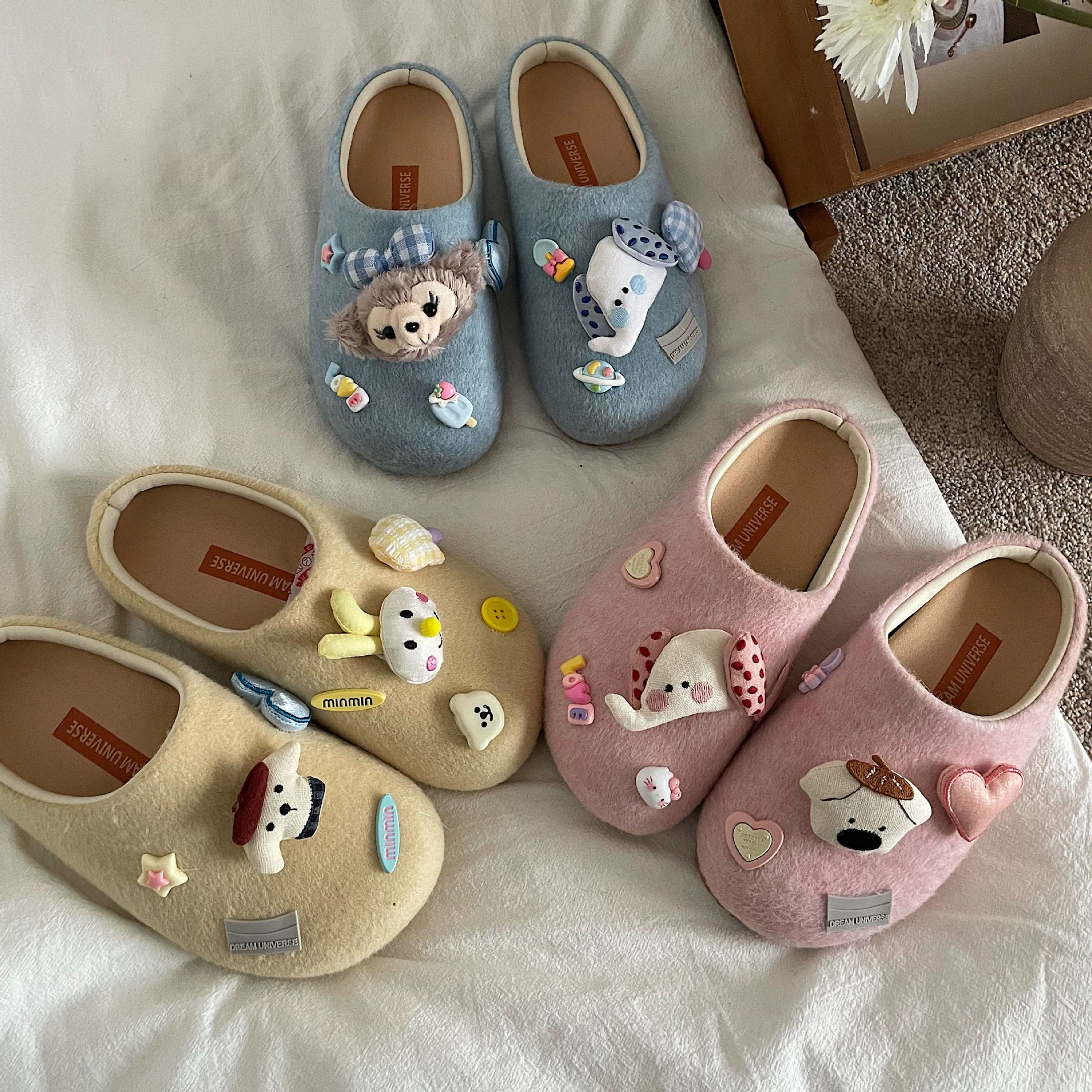 Мода милый снаружи носить допамин ботинки Birkenn Женская весна 2025 новая мягкая подошва противоскользящие мультяшные тапочки