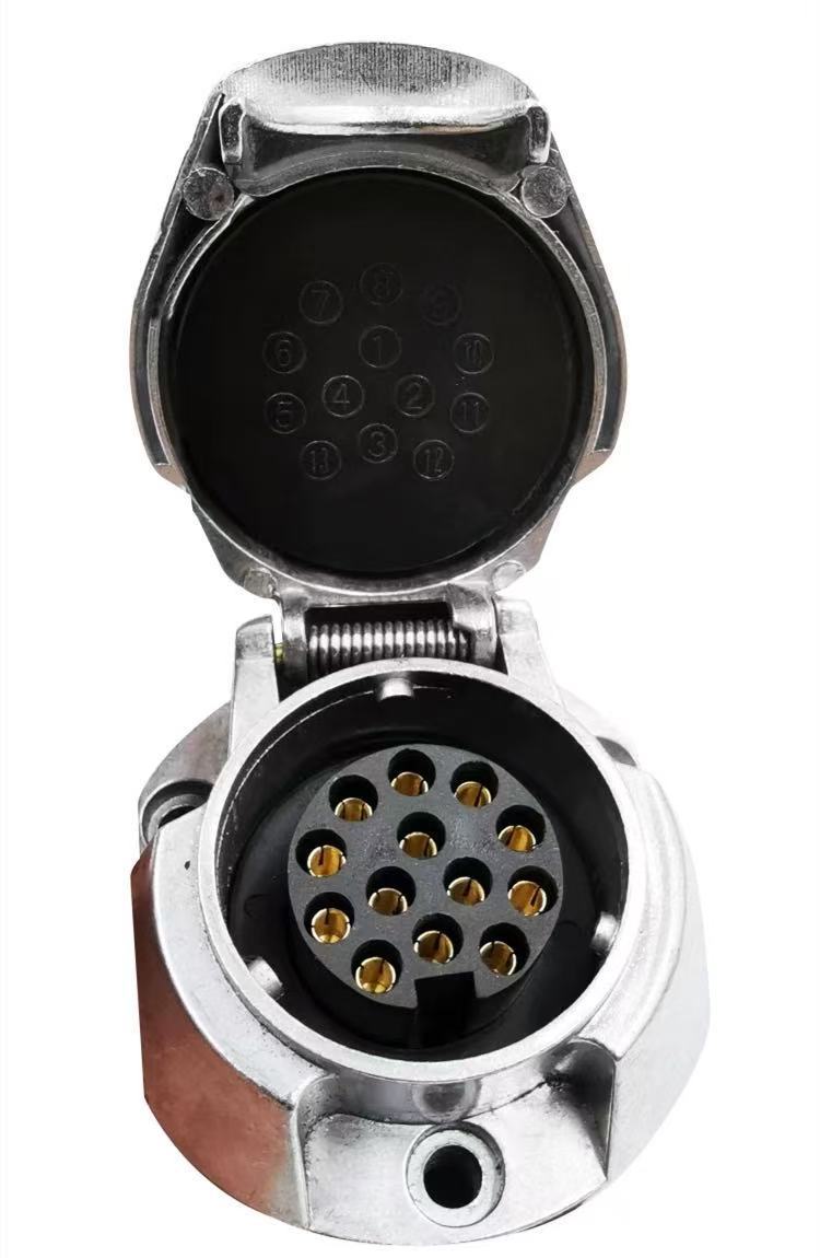 European Standard 13P12V Aluminum Alloy Trailer Plug 13-Pin Socket
