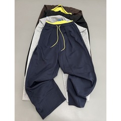 撞色顺滑韩版时尚阔腿裤纯色春秋新款百搭显瘦休闲裤女宽松休闲裤
