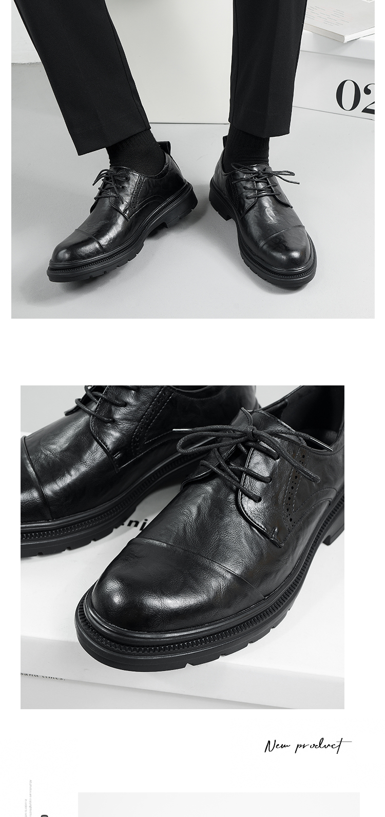 ShoeVault Spring Men's Casual Formal Business Style British Derby Leather Wedding Groom Shoes Men_voghion.com