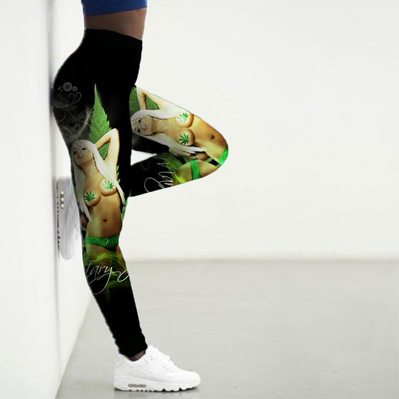 Leggings for gym, high waist, 3D, tight