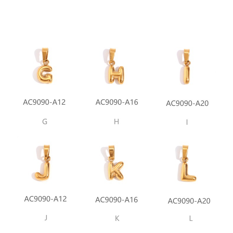 3g Weight 0.03µm Gold Plating Thickness 1 Piece 201 Stainless Steel Letter Pendant
