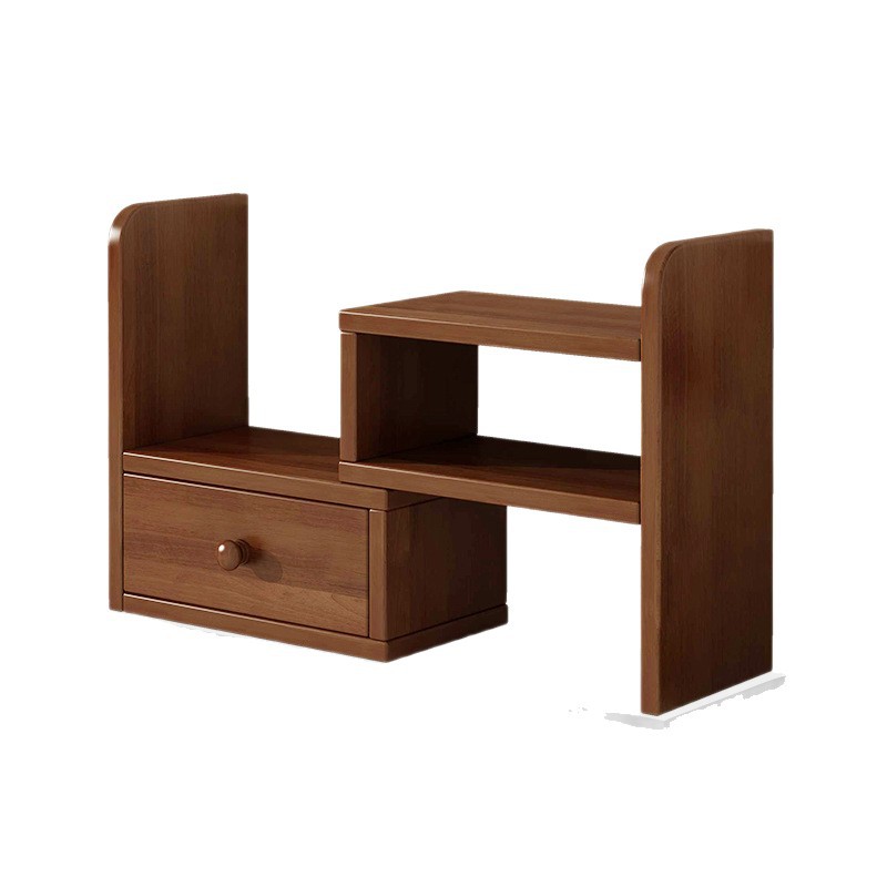 Estante de libros estante de escritorio de madera sólida estante de almacenamiento simple armario de almacenamiento estante de acabado doméstico escritorio de oficina retráctil