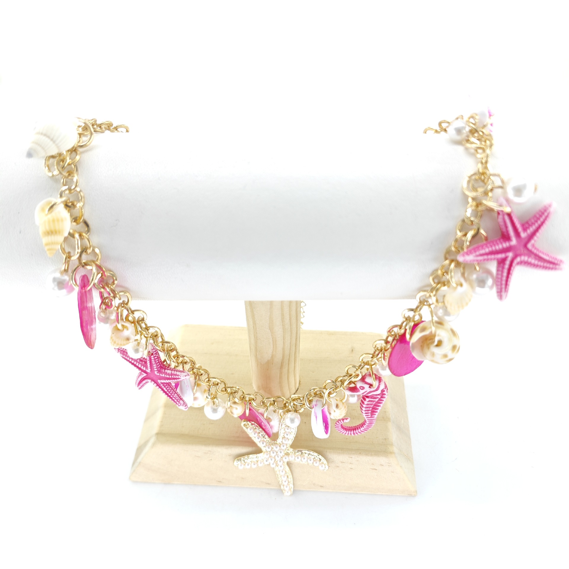 IG Style Beach Starfish Pearl Shell Metal Wholesale Pendant Necklace display picture 5