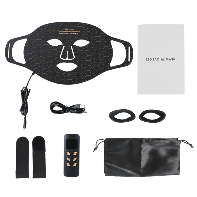 Luz roja máscara de belleza LED rejuvenecimiento de la piel máscara de silicona instrumento de belleza cara hogar fila grande luz roja luz azul máscara instrumento