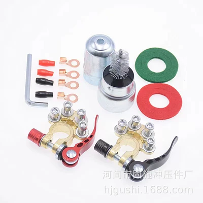 battery pile terminal thickened — Power supply, ignition system accessories - 4-head-zinc-alloy-gold-plated-suit