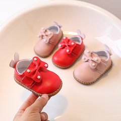 One-piece baby girl learning to walk shoes, 0-1-2 years old, cute princess shoes, 0-1-2 years old, spring and autumn style, soft bottom anti-slip shoes