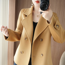 羊毛双面呢羊绒大衣女新款高端小香风气质短款小个子外套女