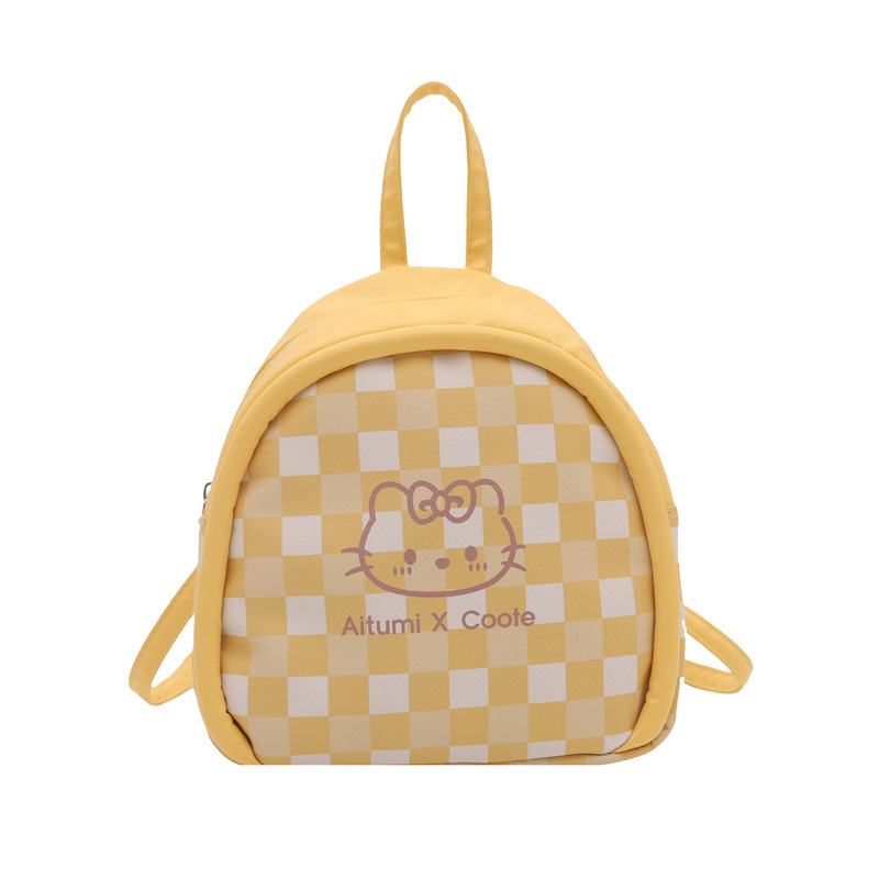 Personalidad extranjera de estilo universal, mochila de hombro para niñas, nuevo diseño de patrón de cuadrillas, mochila diaria image 6