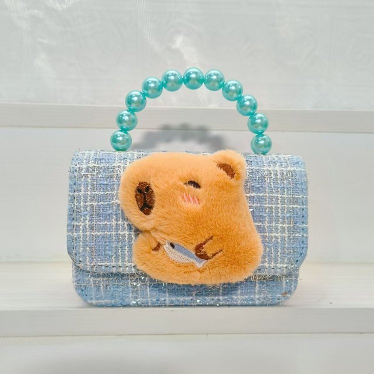 Pearl handbag, children's bag, little girl, princess, girl crossbody bag, fashionable Capibara, cute chain bag undefined