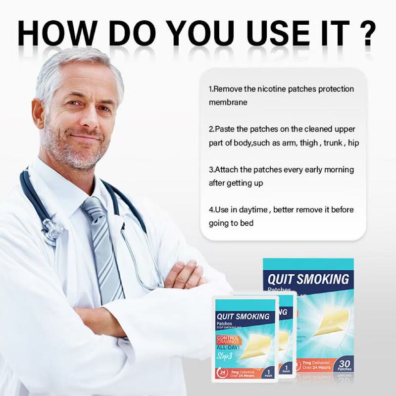 跨境专供 三合一戒烟贴舒缓烟瘾QUIT SMOKING Patches植物萃取|undefined