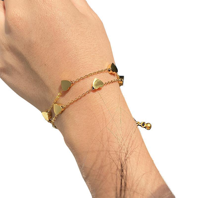 1 Piece Quantity Business Occasion Fashion Geometric Heart Shape 201 Stainless Steel Stainless Steel Bracelets In Bulk