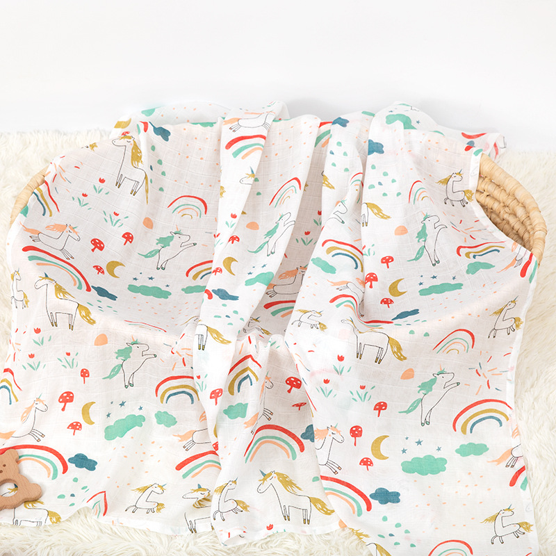 Fibra de bambú impresa toalla toalla de bebé primavera y verano manta Amazon plataforma de comercio exterior explosión