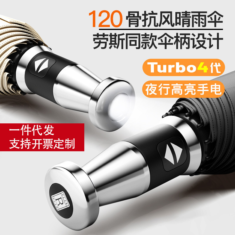 24-Bone Full-Automatic Folding Umbrella Reverse Women's Advanced Sunny and Rainy Dual-Use Sunshade Large Umbrella Storage Wholesale Fixed Printing