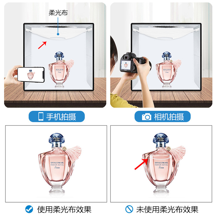 Puluz vaca grasa anillo Luz Portátil estudio traje 25cm fotografía equipo