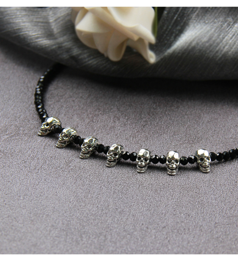 Artificial Crystal, Alloy Material Vintage Style Punk Skull Artificial Crystal Alloy Halloween Unisex Necklace