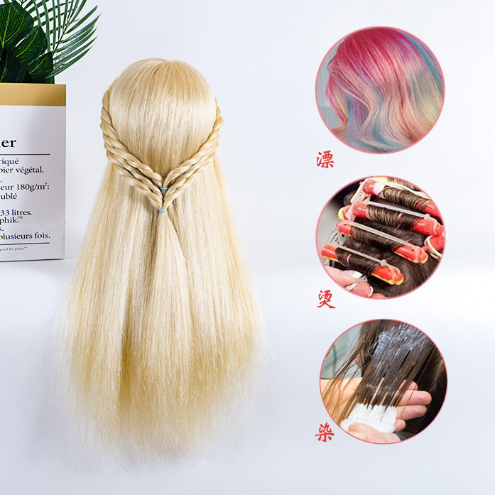 Todo el modelo de cabello humano de corte y trenzado disco de corte y permeación de cabello ejercicio con hombro de cabello largo maquillaje modelado maniquí cabeza de modelo