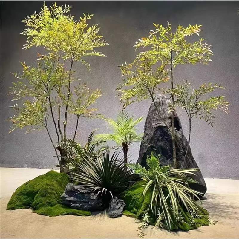 模擬緑の植物北欧スタイルの緑の植物南天竹鉢植え屋内窓床景観装飾緑の植物|undefined
