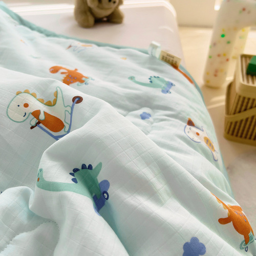 Class A cotton double-layer gauze children's summer quilt maternal and infant grade gauze summer cool quilt pure cotton air-conditioning quilt single thin quilt wholesale