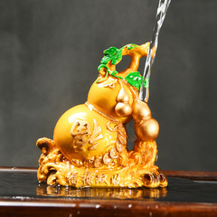 變色福祿雙收招財茶寵擺件精品可養創意葫蘆茶桌茶玩配件裝飾擺設