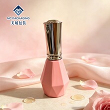 钻石切面甲油胶空瓶 粉蒙砂电镀金盖美甲光疗胶玻璃瓶 可定制喷色