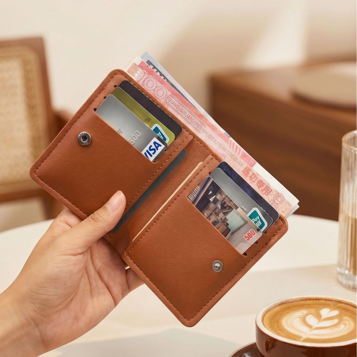 Cross-Border Popular Women's Card Holder, Mini Id Holder, Multi-Functional Card Case, Multi-Card Slots, Simple Small Wallet, Ultra-Thin Card Holder