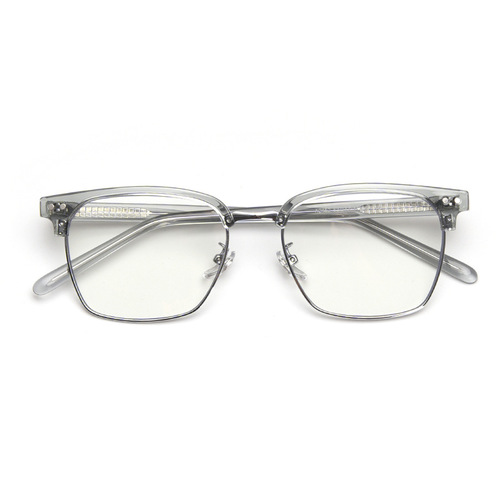 A2152 Korean style square literary retro metal eyebrow men's and women's myopia glasses frame plain business flat plate