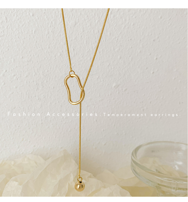 Daily Occasion 304 Stainless Steel Material Real Gold Plated Solid Color 304 Stainless Steel INS Style Waterproof Non Tarnish Necklace