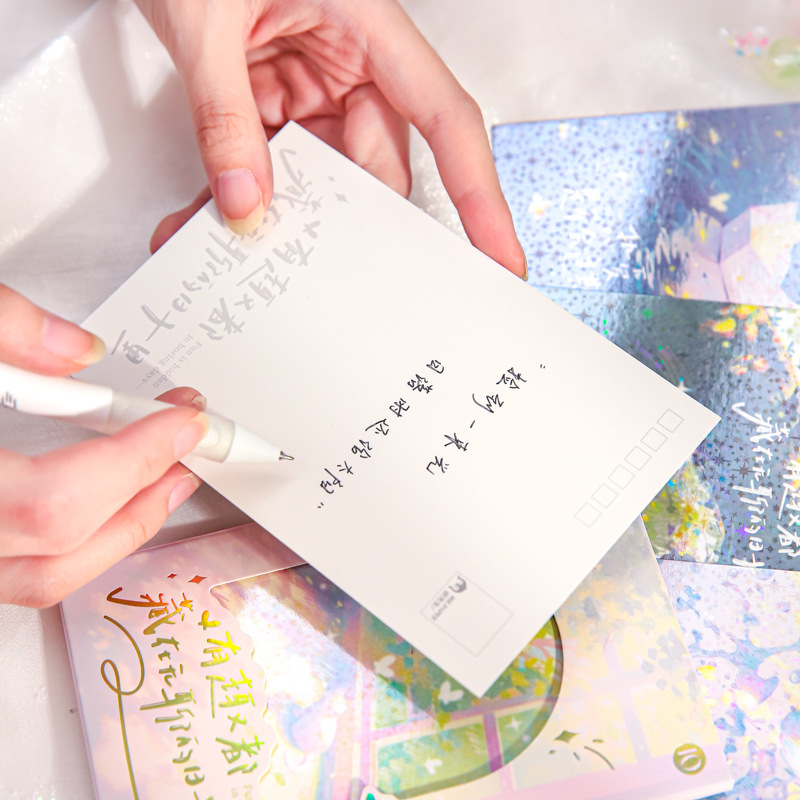 Papel nuevo Sr. Tarjeta postal de película brillante Xiaozhengxing coreana ilustración de mano tarjeta postal conmemorativa de viaje